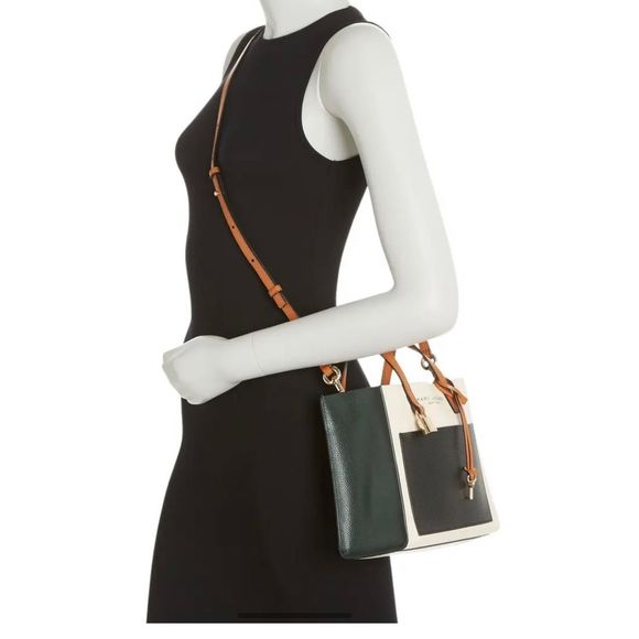 NWT Marc Jacobs Mini Grind Colorblock Leather Tote Bag sandshell multi - Picture 3 of 9